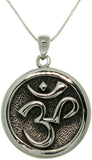 Jewelry Trends Sterling Silver Om Hindu Meditation Symbol Pendant on Box Chain Necklace