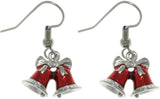 Jewelry Trends Pewter Red Holiday Bells Earrings