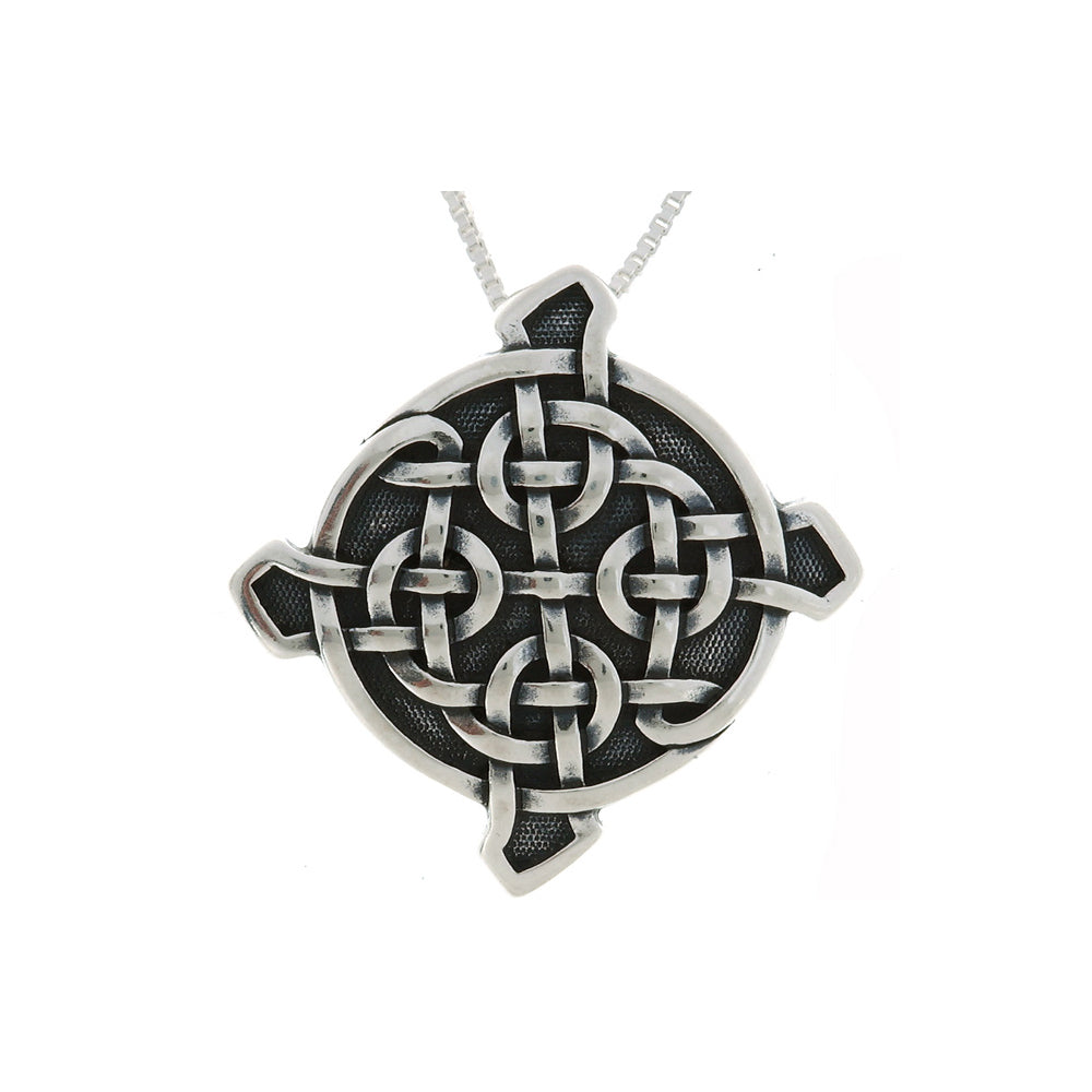 Jewelry Trends Sterling Silver Ulbster Celtic Shield Pendant on 18 Inch Box Chain Necklace