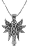 Jewelry Trends Sterling Silver Celtic Angel Fairy with Wings Pendant on 18 Inch Box Chain Necklace