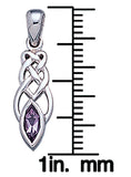 Jewelry Trends Sterling Silver Celtic Knotwork Amethyst Pendant on 18 Inch Box Chain Necklace