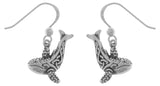 Jewelry Trends Sterling Silver Celtic Knotwork Whale Dangle Earrings