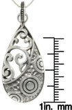 Jewelry Trends Sterling Silver Mixed Texture Teardrop Pendant With 18 Inch Chain Necklace