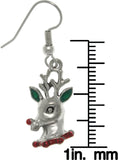 Jewelry Trends Pewter Red-nosed Reindeer Dangle Earrings