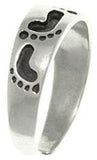 Jewelry Trends Sterling Silver Footprints In The Sand Adjustable Toe Ring