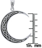Jewelry Trends Sterling Silver Magical Celtic Crescent Moon Pendant on 18 Inch Box Chain Necklace