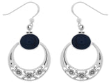 Jewelry Trends Sterling Silver Flower Hoop Dangle Earrings with Paua Shell