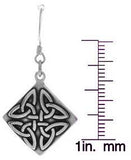 Jewelry Trends Sterling Silver Celtic Trinity Triangle Knot Square Dangle Earrings