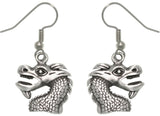 Jewelry Trends Pewter Unisex Dragon Head Earrings