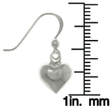 Jewelry Trends Sterling Silver Petite Puff Heart Dangle Earrings