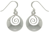 Jewelry Trends Sterling Silver Round Framed Swirl Earrings