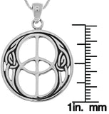 Jewelry Trends Sterling Silver Celtic Chalice Well Symbol Pendant on 18 Inch Box Chain Necklace