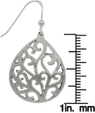 Jewelry Trends Sterling Silver Heart Vine Teardrop Dangle Earrings