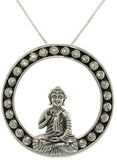 Jewelry Trends Sterling Silver Sitting Buddha Pendant with 18 Inch Box Chain Necklace