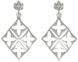 Jewelry Trends Sterling Silver Cross Cut Out Large Dangle Earrings