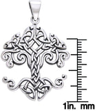 Jewelry Trends Sterling Silver Celtic Knot Work Tree of Life Pendant on 18 Inch Box Chain Necklace