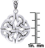 Jewelry Trends Sterling Silver Celtic Trinity Quadrata Pendant on 18 Inch Box Chain Necklace