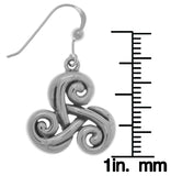 Jewelry Trends Sterling Silver Celtic Spiral Triskele Trinity Knot Dangle Earrings