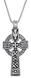 Jewelry Trends Sterling Silver Celtic Cross Double Sided Pendant on 18 Inch Box Chain Necklace