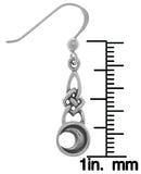 Jewelry Trends Sterling Silver Celtic Knotwork Crescent Moon Dangle Earrings