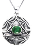 Jewelry Trends Eye of Horus Sterling Silver Pendant Necklace 18" Created Malachite