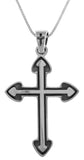 Jewelry Trends Sterling Silver Gothic Cross Pendant on 18 Inch Box Chain Necklace