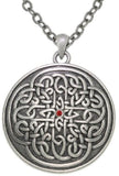 Jewelry Trends Pewter Sun Burst Celtic Knot Round Medallion Pendant on 24 Inch Chain Necklace