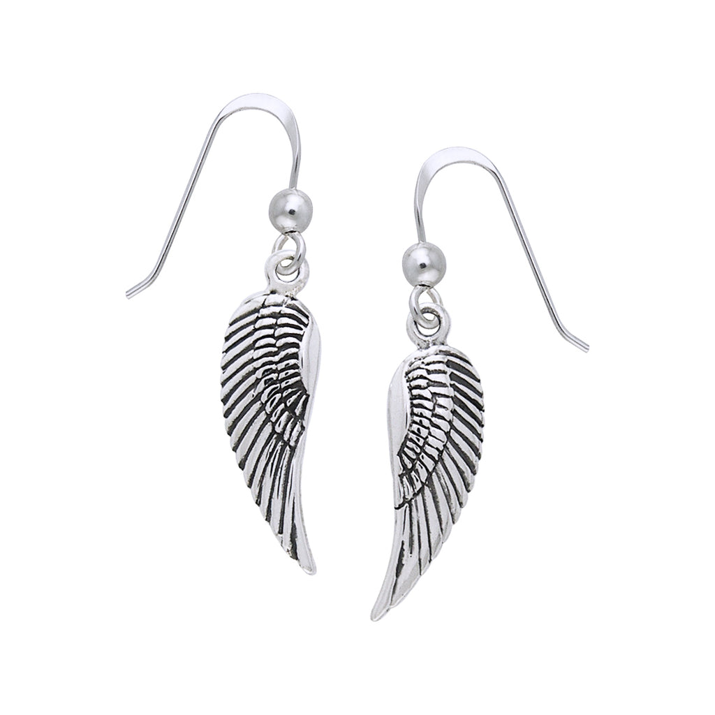 Jewelry Trends Sterling Silver Guardian Angel Wings Dangle Earrings