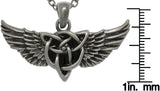 Jewelry Trends Pewter Alloy Winged Celtic Knot Pendant with 23 Inch Chain Necklace