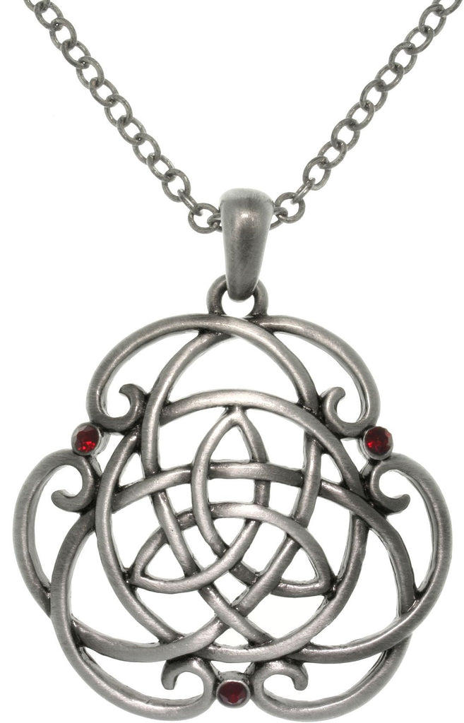 Jewelry Trends Pewter Alloy Celtic Trinity Knot Scroll Pendant with 23 Inch Chain Necklace