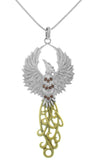 Jewelry Trends Rising Phoenix Fire Bird Sterling Silver and 18k Gold-Plated Pendant Necklace 18"
