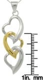 Jewelry Trends Sterling Silver and Gold-plated Three Heart Pendant with 18 Inch Chain Necklace Mothers Day Gift