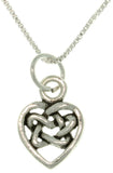 Jewelry Trends Sterling Silver Celtic Knot Heart Small Charm on 18 Inch Necklace