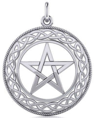 Jewelry Trends Celtic Knot Pentacle Pentagram Star Sterling Silver Pendant Necklace 18"