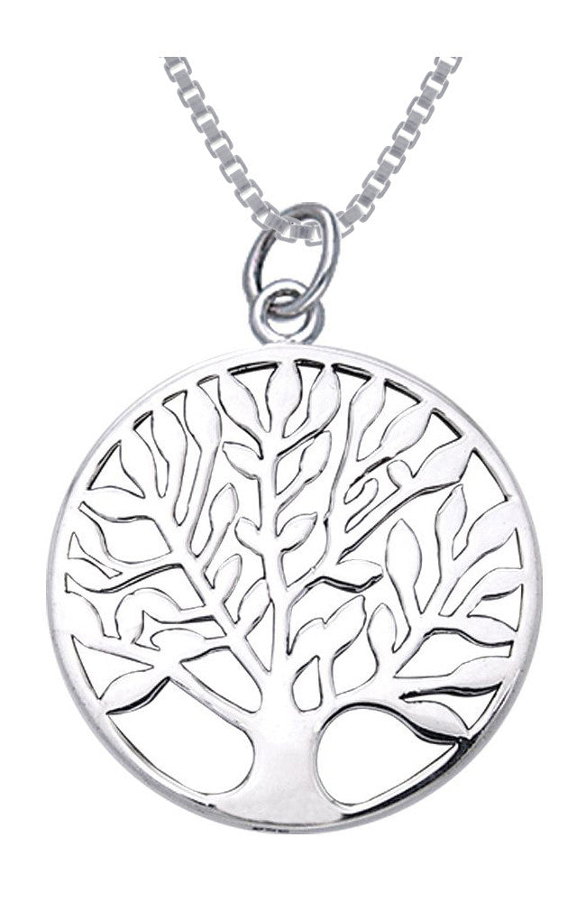 Jewelry Trends Sterling Silver Celtic Tree of Life Charm Pendant on 18 Inch Box Chain Necklace