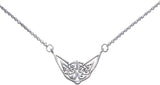Jewelry Trends Sterling Silver Celtic Knotwork Pendant Centered on Link Chain Necklace