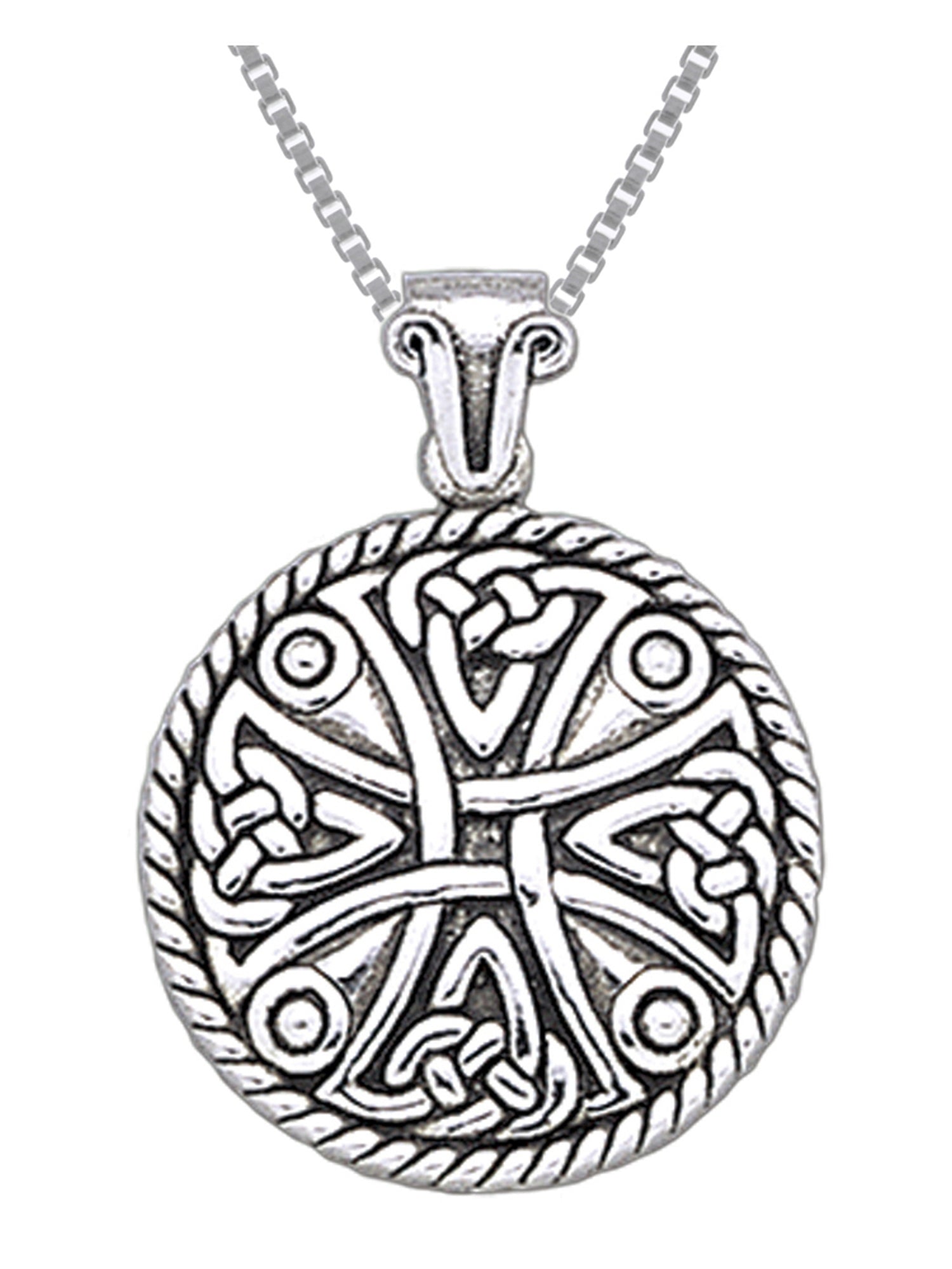 Jewelry Trends Sterling Silver Celtic Cross Templar Pendant Necklace 18"
