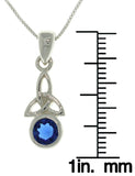 Jewelry Trends Sterling Silver Celtic Trinity Birth Stone Pendant on Box Chain Necklace