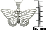 Jewelry Trends Sterling Silver Butterfly Flight Pendant on Box Chain Necklace