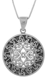Jewelry Trends Sterling Silver Celtic Triskele Sun Disk Pendant on 18 Inch Box Chain Necklace