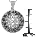 Jewelry Trends Sterling Silver Celtic Triskele Sun Disk Pendant on 18 Inch Box Chain Necklace