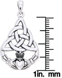 Jewelry Trends Sterling Silver Celtic Triquetra Knot Claddagh Circle of Life Pendant on 18 Inch Box Chain Necklace
