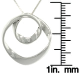 Jewelry Trends Sterling Silver Free Form Circles Pendant with 18 Inch Box Chain Necklace