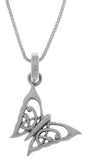 Jewelry Trends Sterling Silver Celtic Butterfly Pendant on 18 Inch Box Chain Necklace