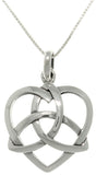 Jewelry Trends Sterling Silver Celtic Trinity Heart Pendant with 18 Inch Box Chain Necklace Gift