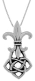 Jewelry Trends Sterling Silver Celtic Fleur De Lis Pendant on 18 Inch Box Chain Necklace