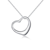 Jewelry Trends Sterling Silver Open Floating Heart Charm on 18 Inch Box Chain Necklace