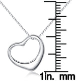 Jewelry Trends Sterling Silver Open Floating Heart Charm on 18 Inch Box Chain Necklace
