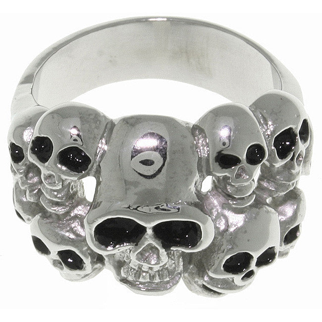 Jewelry Trends Stainless Steel Ten Skulls Ring Whole Sizes 9 - 14