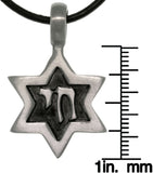 Jewelry Trends Pewter Star of David Pendant with 18 Inch Black Leather Cord Necklace